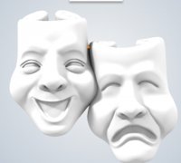 comedy tragedy mask 3D Models to Print - yeggi