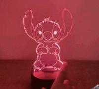 Stitch Lamp 3D model 3D printable