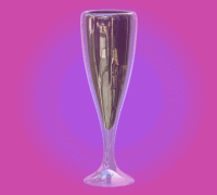 GLASSWARE---Square Champagne Flute 3D Model Collection