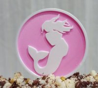 Mako mermaid Birthday Cake Topper Template Printable