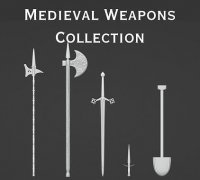 European Medieval Renaissance Weapons Lances 3D model 3D printable