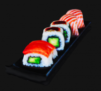 3D Printed Sushi on a Board by HighPoly