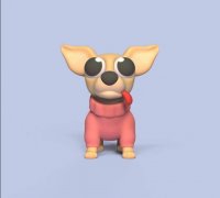 Chihuahua dog 3d puzzle statuette plan vector file - 3Bee Studio