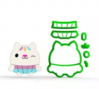 STL file GABBY DOLLHOUSE- Cakey cat/Cupcake cat/Cupcake cat/Pastelillo  🐱・3D printer design to download・Cults
