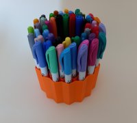 Zigzag Rows Pen&Sharpie Holder Stl File, For 36 Sharpies