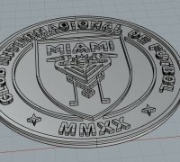 STL file Inter Miami keychain Logo 🗝️・3D printer design to