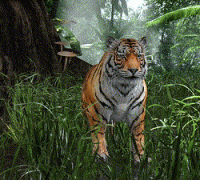 Bengal Tiger Running 3D Printed Miniature Figurine 