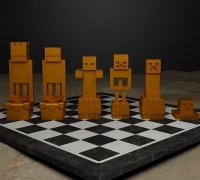 Printable Minecraft Chess  Minecraft printables, Diy chess set, Minecraft