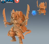 Rat Ninja - Assassin - PRESUPPORTED - 32mm D&D, 3D models download