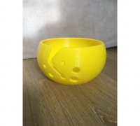 Yellow Yarn bowl, big cake Knitting Bowl 3D printed eco friendly plastic  Travel Crochet bowl by BlueRoomPottery