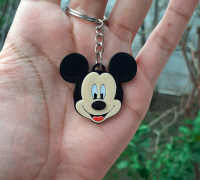 Disney Classic Mickey Mouse Head 3D Polyresin Keyring Keychain Fob