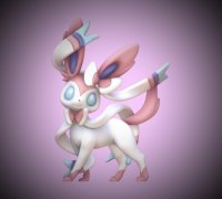 STL file SYLVEON KAWAII - pokemon figurine 🐉・3D printing idea to