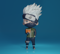 Kakashi Hatake and Pakkun free 3D model 3D printable