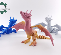 Dragon Dragon Toy Figurine With Movable Joints 3d Printed Articulated Dragon  White