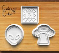 Flying Saucer Cookie Cutters, UFO Cookie Cutter, Alien Cookie Cutter, –  Makecookies