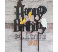 STL file Harry Potter, cake, Topper, happy Birthay, Happy Birthday