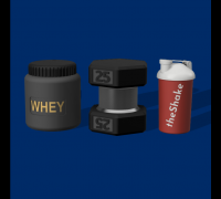 STL file Protein Shake Container Whey Scoop with hanger 🔧・3D