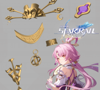 3D file Honkai Star Rail Trailblazer Caelus Jewelry and Accessories set.  Video game, props, cosplay ⭐・Model to download and 3D print・Cults