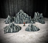 Modular Cliff Mountain Hill Scatter Terrain | DnD | Pathfinder | Fantasy Flight Games | FFG | Wargaming | Terrain Scenery | selling Kickstarter