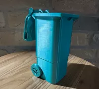 STL file Trash bins for garage diorama in 1:24 scale 🗑️・3D