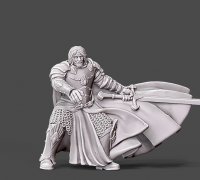 Heroic fantasy bundle - 4 fantasy miniatures 35mm scale 3D model 3D  printable