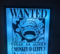 One Piece - Luffy wanted poster 3D model 3D printable