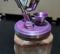3D Printable Airbrush Cleaning Pot - Lid for veggie jars. by
