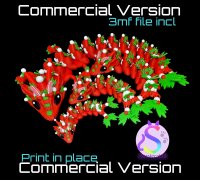 Articulated Christmas Dragon by P1lotz, Download free STL model