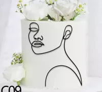 3MF file Lady face cake topper 🍰・3D printable design to download