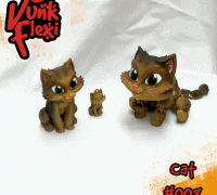 3D file Baby Dog and Cat Flexi Keychains (Set of 8.) 👶・3D