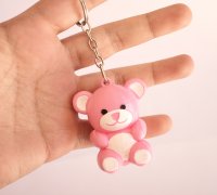 TEDDY, ARTICULATED AND FIDGET KEYCHAIN printed in place without supports
