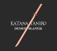 Tanjiro katana from Demon Slayer canonical model for 3d printing