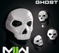 GHOST MASK RILEY CALL OF DUTY MODERN WARFARE COD MW2, 3D models download