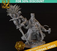 Hooks - Female Ogre Pirate - 32mm - DnD - - RNestudio - Miniatures