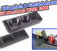 Enlarged Car Cup Holder - Mercedes C Class 2016 by Martin, Download free  STL model