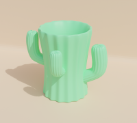 STL file Cactus pen/Pencilcase cactus 🌵・3D printer model to