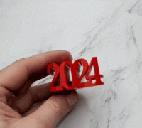 STL file New Year - Hello 2024 - Cake topper 🆕・3D printer model to  download・Cults