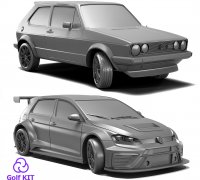 Free STL file Volkswagen Golf GTI - Low Poly Miniature 🚗・3D print design  to download・Cults