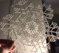 3D Printed Small Snowflake Ornaments - from the Snowflake Machine by  mathgrrl