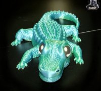 3D printer Cute Flexi Print-In-Place-Crocodile • made with Voxelab  aquila・Cults