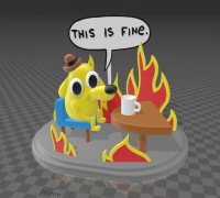 3D Printed This Is Fine Dog Meme