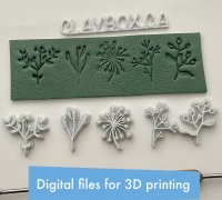 Leaf set clay embosser stamp - Polymer clay tools - 3d printed polymer clay  stamp