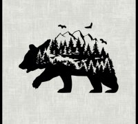 STL file Grizzly bear wall art decoration wall art 🐻・3D print object to  download・Cults
