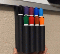 3D Printable Whiteboard Marker Caddy by Clockspring