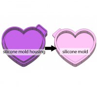 STL file heart love 1 - valentine day - freshie mold - silicone