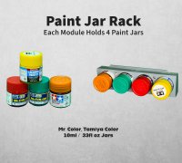 STL file Testers Modular Paint Jar Rack/Organizer/Holder - (8 Jar