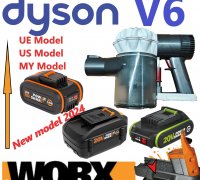 Fichier STL Support triple pour accessoires Dyson V6 🧹・Modèle à  télécharger et à imprimer en 3D・Cults