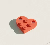 STL file Lego Heart Valentine's Day Key Ring 💜・3D print design to  download・Cults