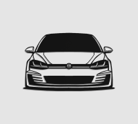 Grille logo for 2004 VW Golf by cmh, Download free STL model