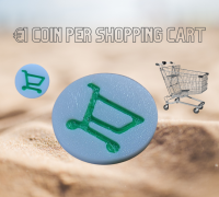 Shopping Cart Coin - Shopping Chip - Einkaufswagenchip - Einkaufswagenmünze  - Shopping Cart Token - Trolley Token - Shopping Cart Chip by  tur_bo_des_ign, Download free STL model